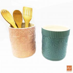 Ceramic utensil holder manufacturer porcelain cooking utensil crock