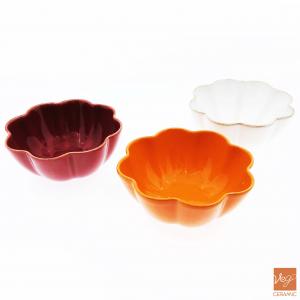 Halloween pumpkin flower shaped stoneware tapas dish sauce dish ceramic dipping dishes