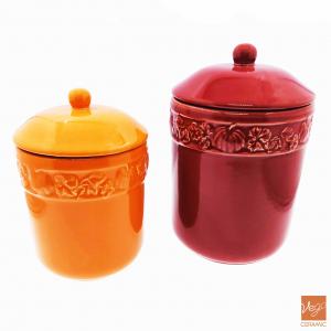 Halloween pumpkin pattern engraved tea coffee sugar salt canister ceramic storage jar with lid