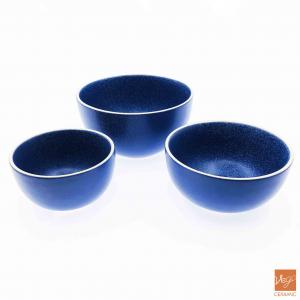 Reactive glazed stoneware colorful serving bowl set ceramic soup bowl