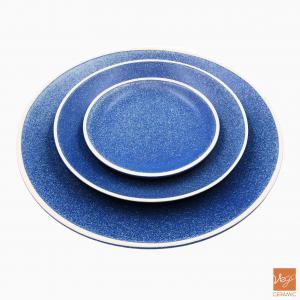 Reactive glazed stoneware dinnerware ceramic dinner plate sets