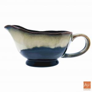 Reactive glazed porcelain sauce boat ceramic gravy boat