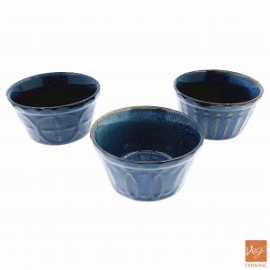 Reactive glazed stoneware mini ramekins ceramic baking bowl