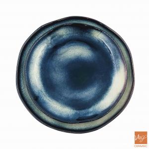 Reactive glazed stoneware dinnerware ceramic round dinner plate sets