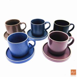 Stoneware coffee cups ceramic cup and saucer set